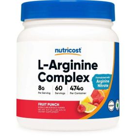 Nutricost L-Arginine Complex (Fruit Punch, 60 Servings) - Gluten Free, Non-GMO