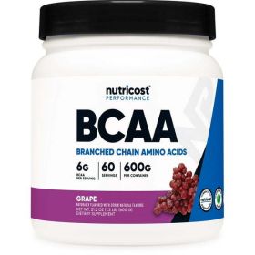 Nutricost BCAA Powder- 2:1:1 - (Grape) 60 Servings - Non-GMO Amino Acids