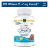 Nordic Naturals Vitamin D3+K2 Gummies, 1000 IU, Great Taste, Non-GMO 60 Ct