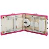 3-Zone Foldable Massage Table Aluminum White and Pink