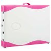 3-Zone Foldable Massage Table Aluminum White and Pink