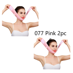 Face Slim V-Line Lift Up Mask Cheek Chin Neck Slimming Thin Belt Strap Beauty Delicate Facial Thin Face Mask Slimming Bandage (Option: 007Pink 2pcs)